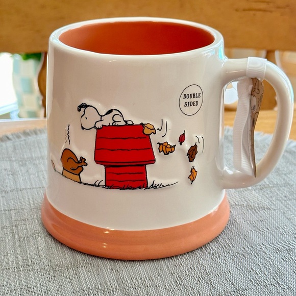 Rae Dunn + Peanuts GIVE THANKS Snoopy Autumn Ceramic Mug BRAND NEW! - Picture 3 of 5